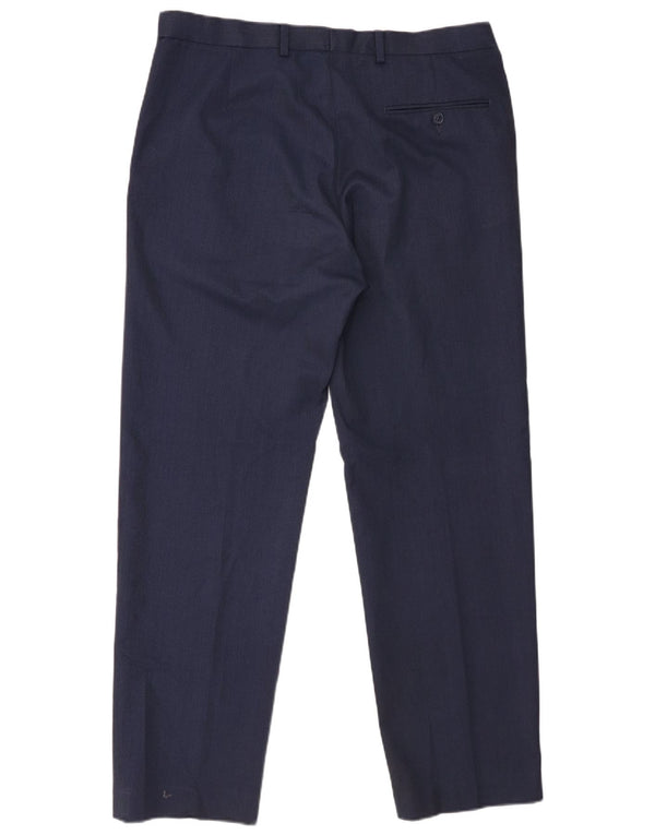 Marks & Spencer Pantalón de traje regular recto para hombre W36 L31 Azul marino