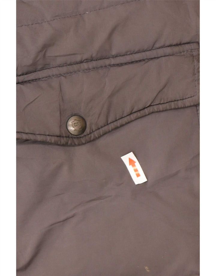 Massimo Dutti Abrigo Acolchado Con Capucha Mujer UK 40 Large Gris Poliéster
