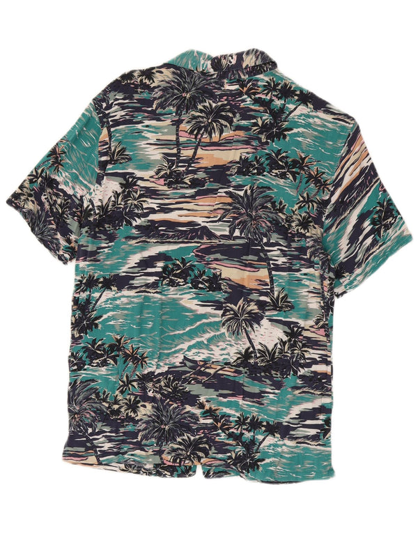 Pull & Bear Camisa hawaiana de manga corta para hombre Viscosa mediana multicolor