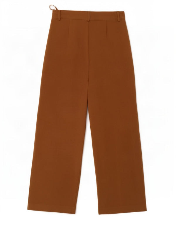 Marks & Spencer Pantalones Casuales de Cintura Alta para Mujer UK 12 Medium W34 L32 Beig