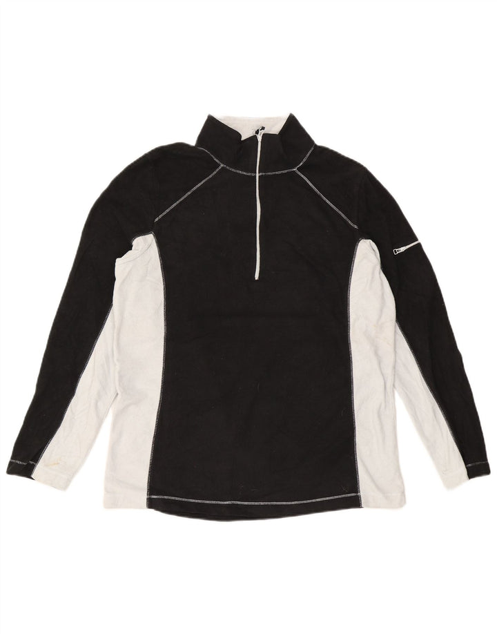 Eddie Bauer Jersey De Forro Polar Con Cremallera Y Cuello Para Hombre Grande Negro Poliéster Color Block