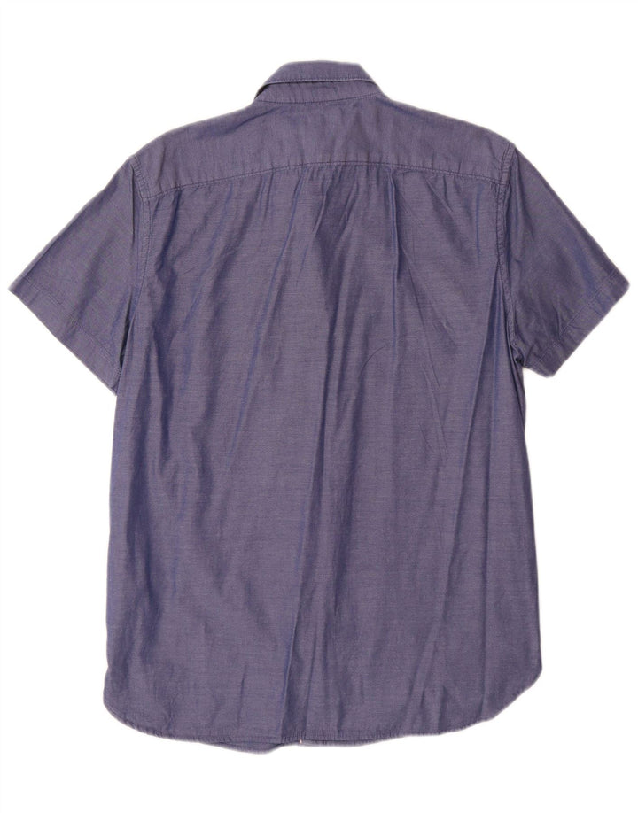Timberland Camisa Slim Fit De Manga Corta Para Hombre Algodón Azul Medio