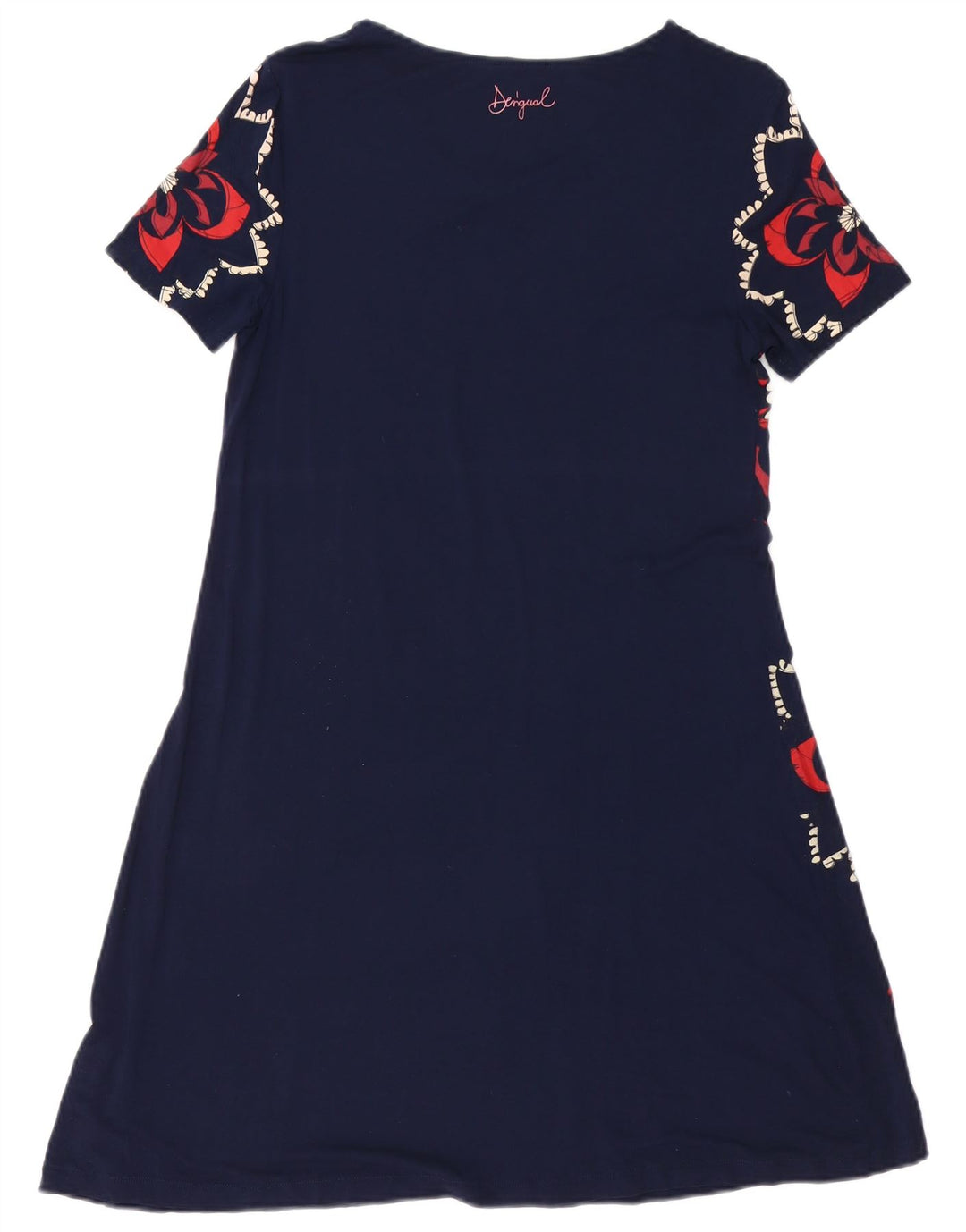 DESIGUAL Vestido acampanado gráfico para mujer UK 10 Small Azul marino Floral