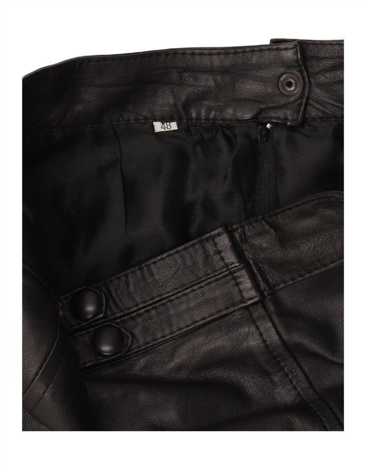Falda de cuero vintage para mujer W30 Medio Negro