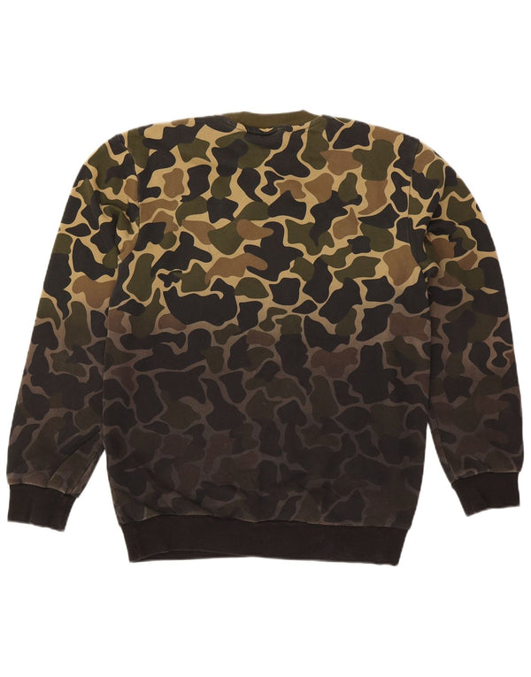 Adidas Hombre Sudadera Jumper Small Caqui Camuflaje Algodón