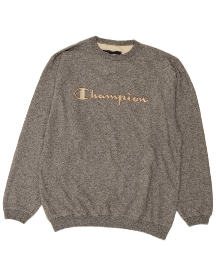 Champion Sudadera Gráfica para Hombre Jersey Grande De Algodón Moteado Gris