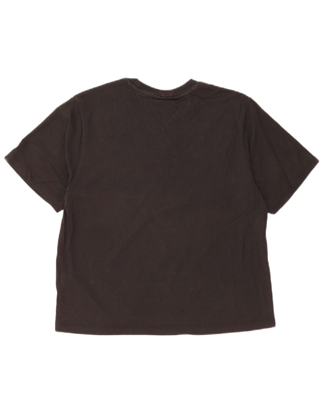 TOMMY HILFIGER Camiseta corta con gráfico para mujer Top UK 10 Small Black Cotton