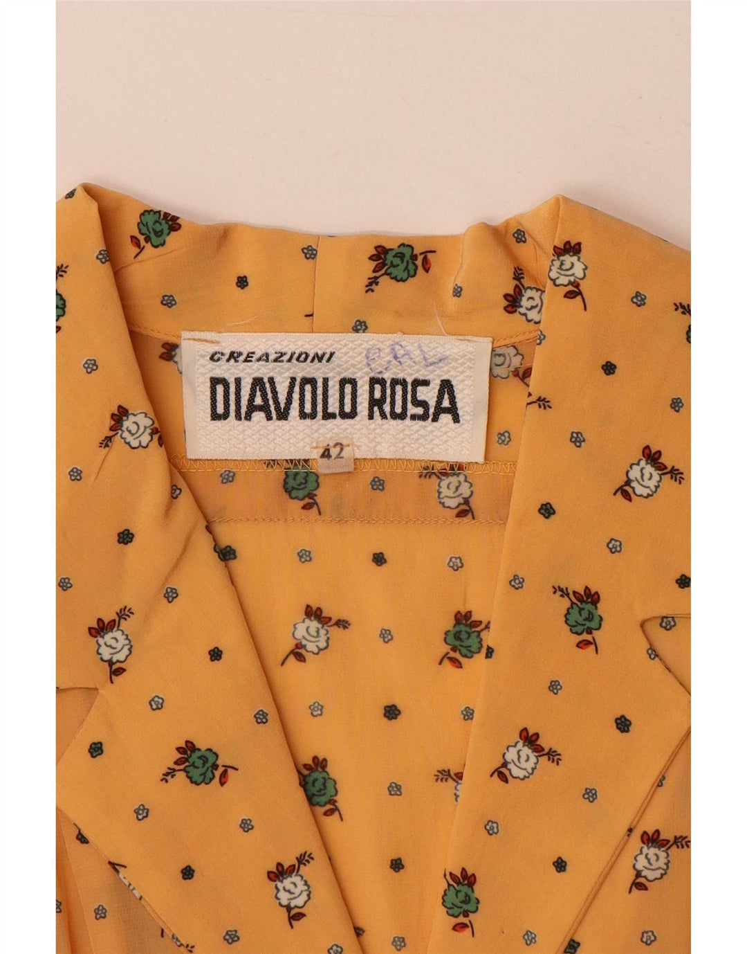 Diavolo Rosa Vestido largo tipo jersey para mujer IT 42 Floral amarillo mediano