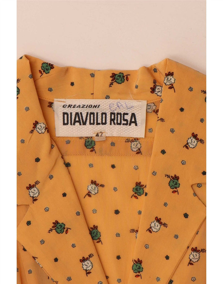 Diavolo Rosa Vestido largo tipo jersey para mujer IT 42 Floral amarillo mediano