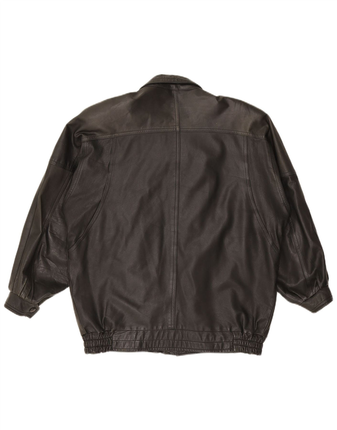 Chaqueta de cuero vintage para hombre Reino Unido 42 XL Negro
