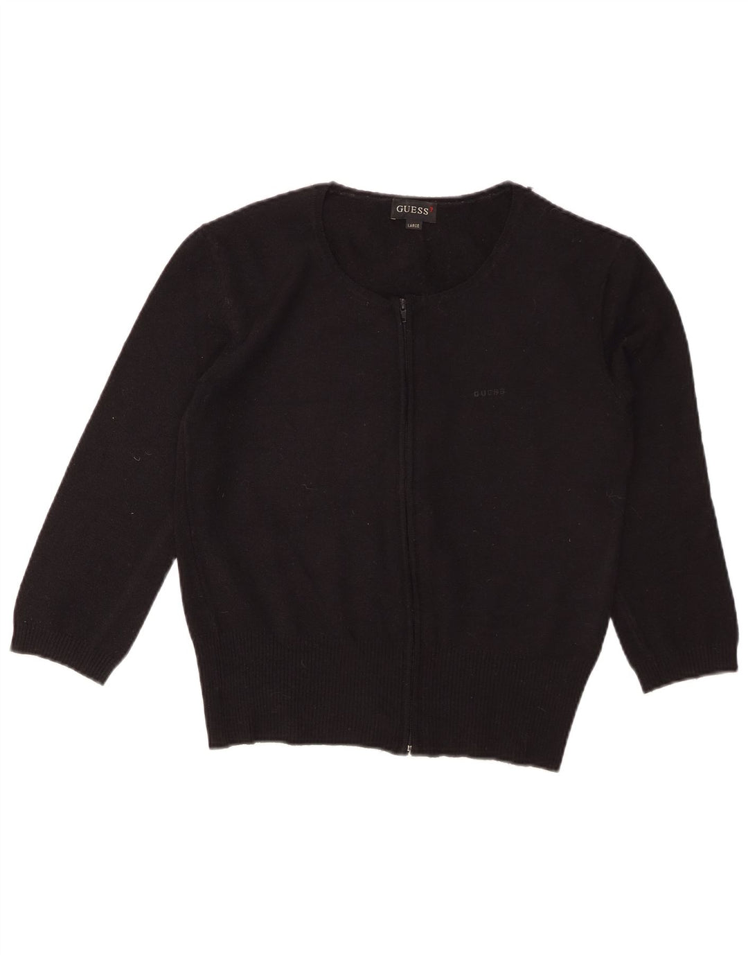 GUESS Suéter tipo cárdigan de manga 3/4 para mujer UK 44 Grande Negro