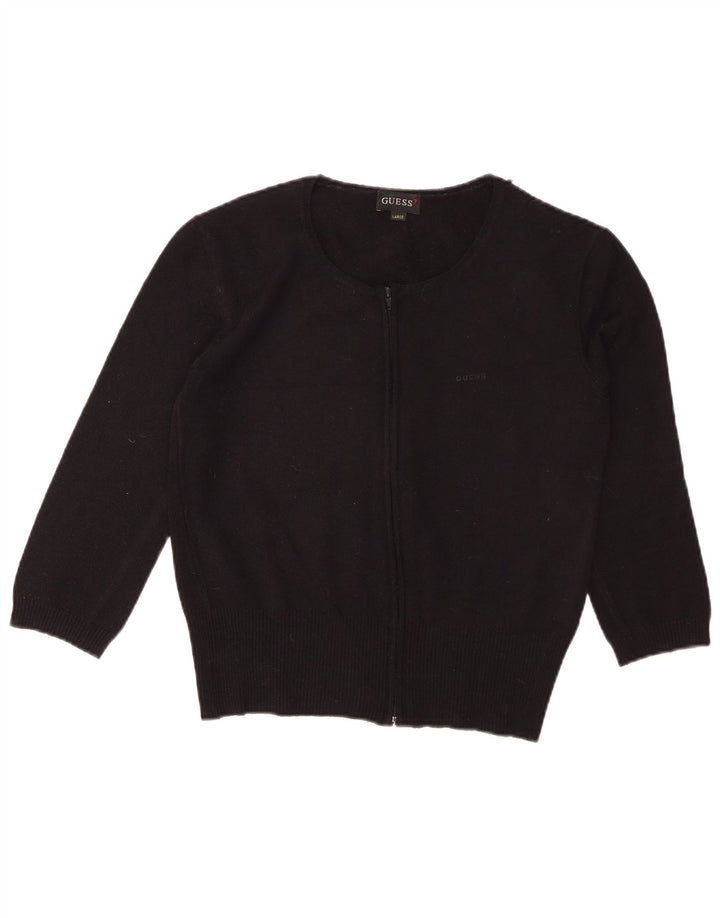 GUESS Suéter tipo cárdigan de manga 3/4 para mujer UK 44 Grande Negro