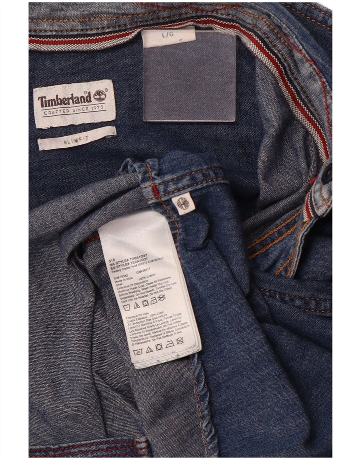 Timberland Camisa vaquera slim fit para hombre Algodón azul grande