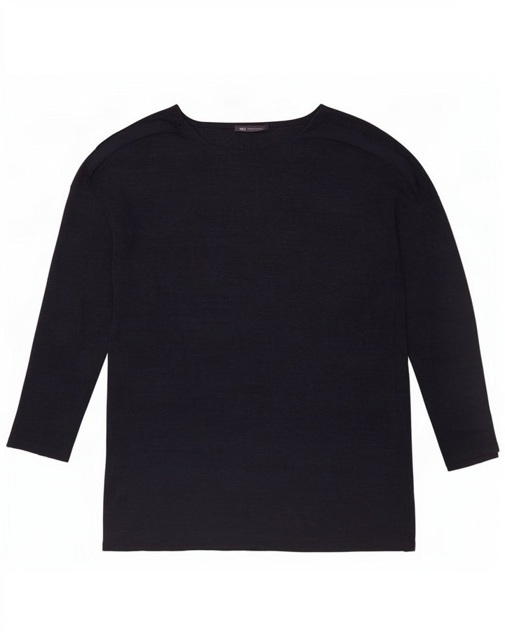 Marks & Spencer Top para mujer de manga larga UK 44 Grande Poliéster azul marino