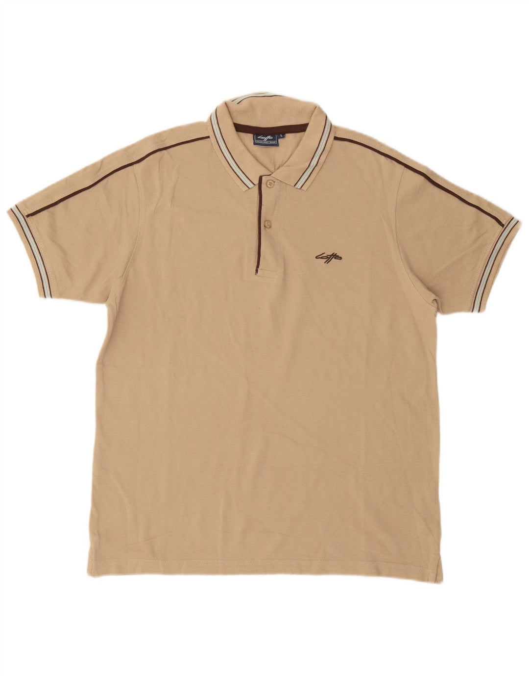Polo Lotto Hombre Grande Beige Algodón