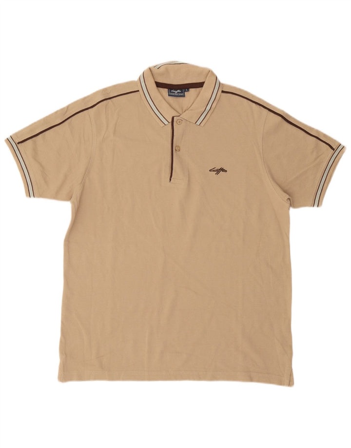 Polo Lotto Hombre Grande Beige Algodón