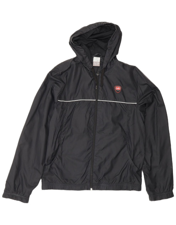 NIKE Chaqueta impermeable con capucha para hombre UK 36/38 Small Black Nylon