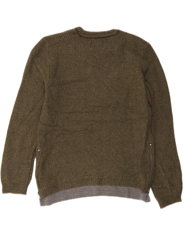 Zara Jersey Cuello Redondo Niño 13-14 Años Acrílico Verde