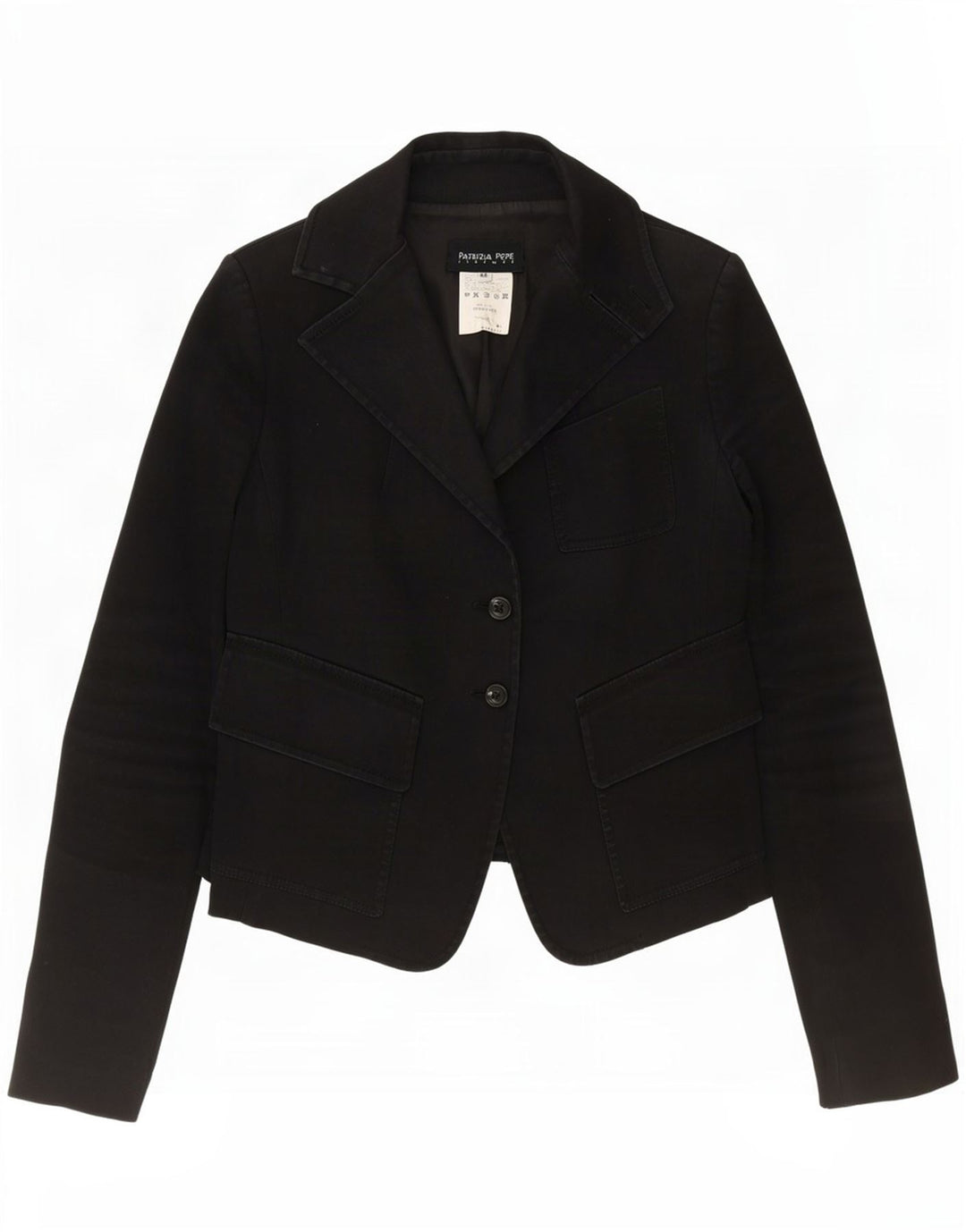 Patrizia Pepe Chaqueta Blazer De 2 Botones Para Mujer IT 44 Algodón Negro Mediano