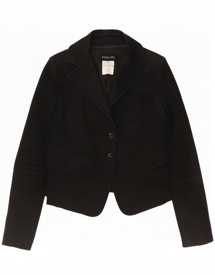 Patrizia Pepe Chaqueta Blazer De 2 Botones Para Mujer IT 44 Algodón Negro Mediano