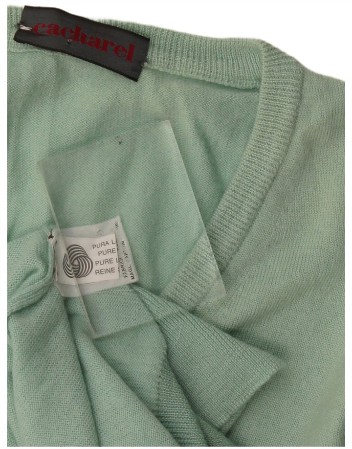 Cacharel Hombre Chaleco Tank Top Grande Verde Lana Virgen