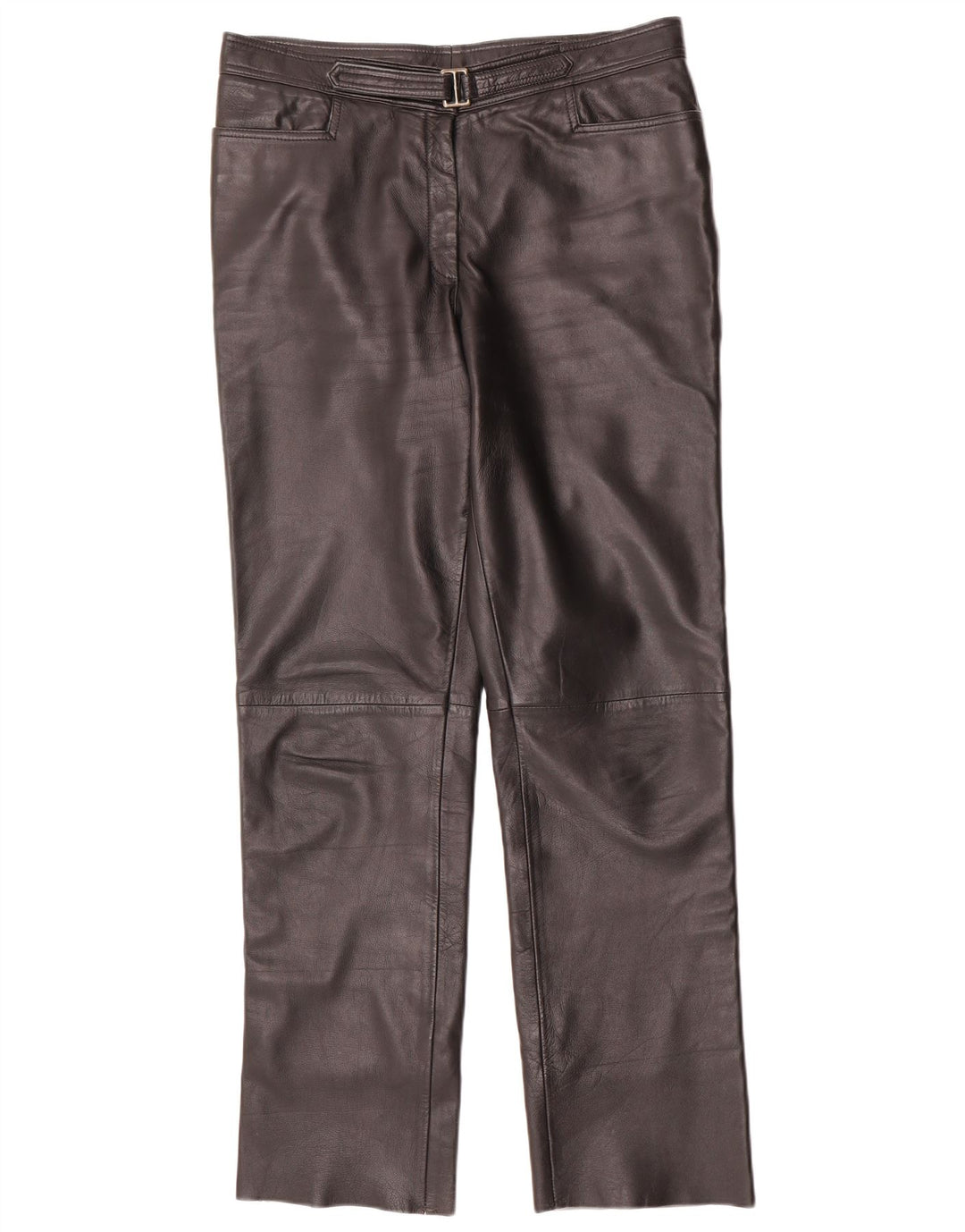 Maddox Pantalones rectos de cuero para mujer IT 44 Medium W32 L32 Negro
