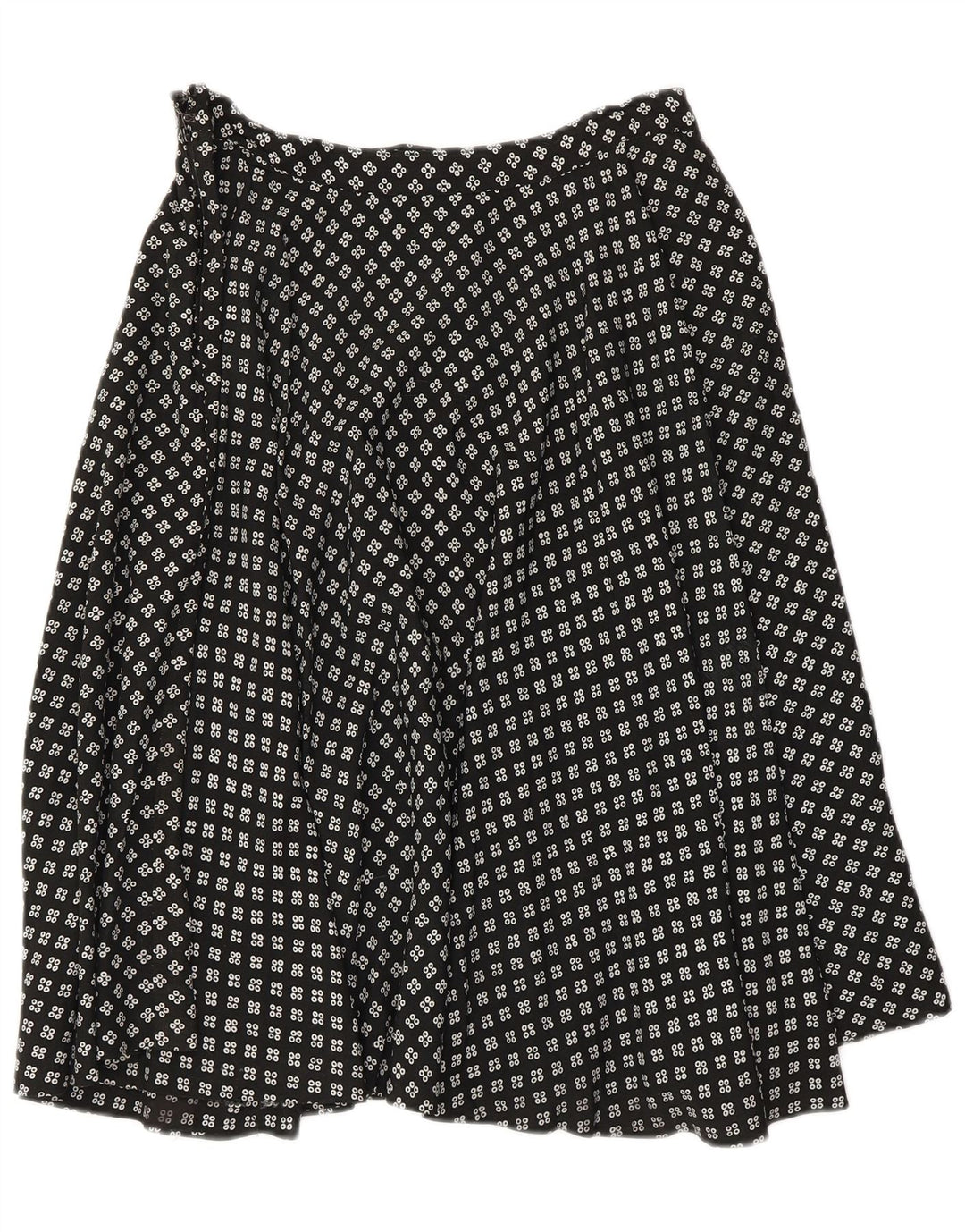 Vintage mujer A-Line falda W28 medio negro geométrico