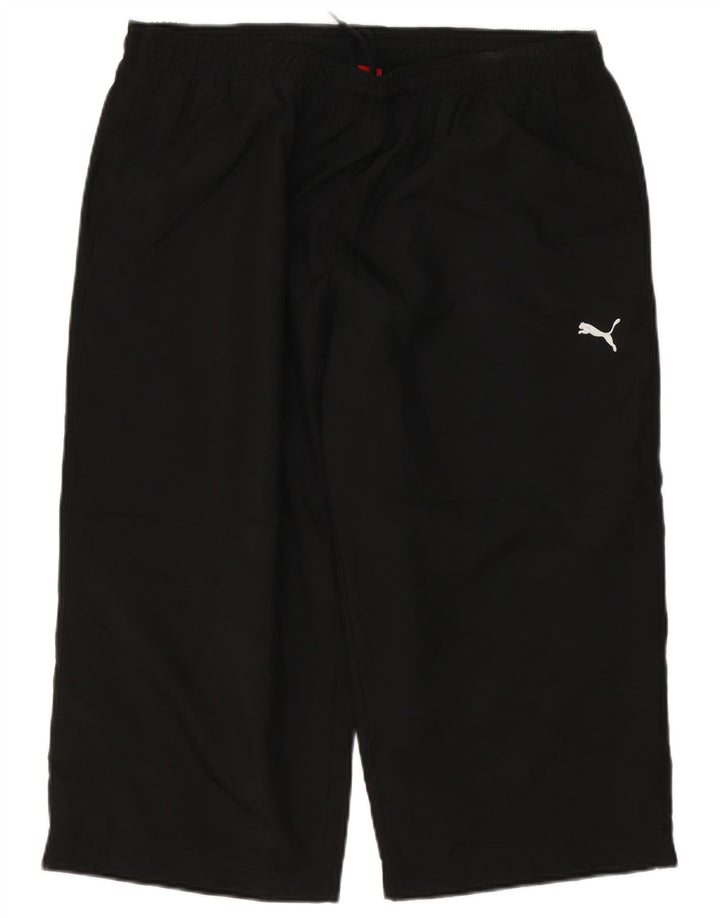 PUMA Pantalones de chándal capri para hombre, poliéster negro grande