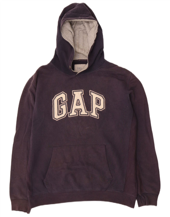 Gap Hombre Sudadera Con Capucha Gráfica Jersey De Algodón Azul Marino Medio