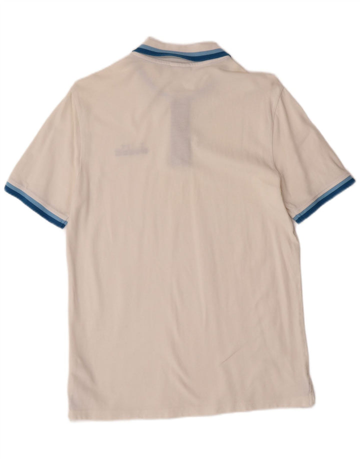 DIADORA Mens Polo Shirt Medium White Cotton