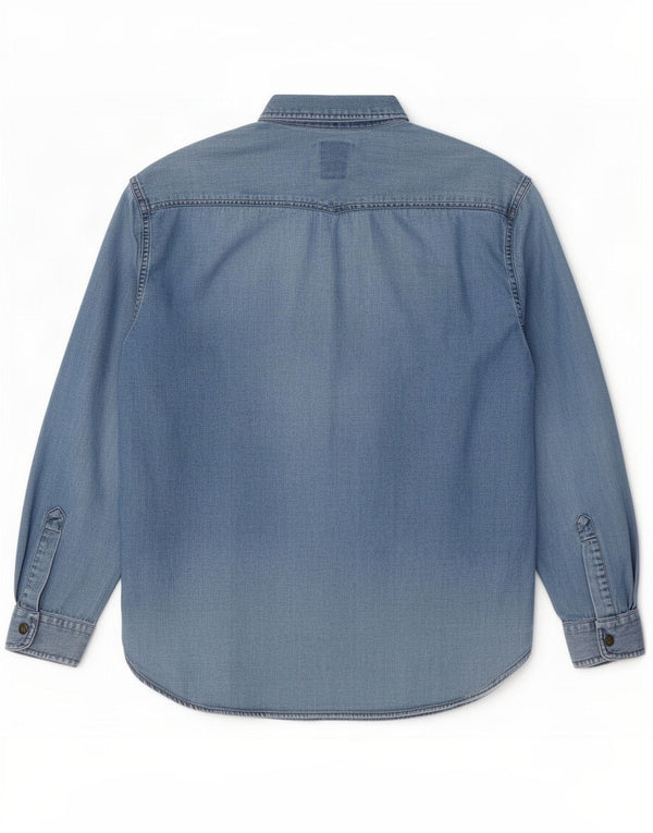 Casucci Camisa Vaquera Para Hombre Azul Pequeño