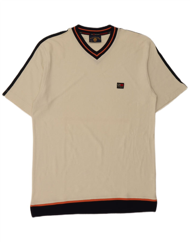 Navigare Camiseta Hombre Top 2XL Algodón Blanco Roto