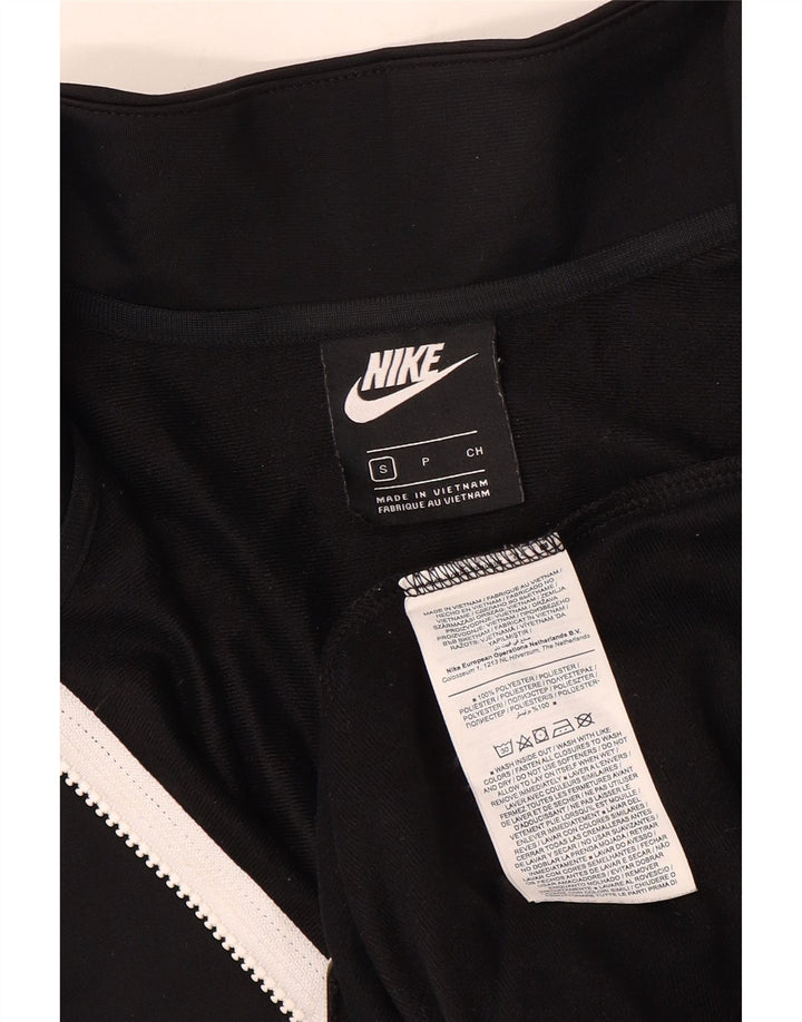 NIKE Mujer Chándal Top Chaqueta UK 10 Small Negro Poliéster