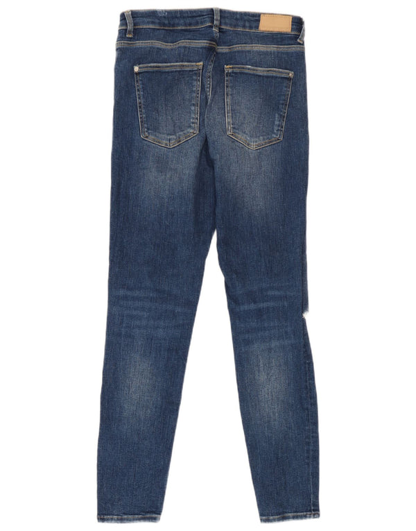 Zara Jeans Ajustados Desgastados para Mujer EU 38 Small W28 L27 Azul