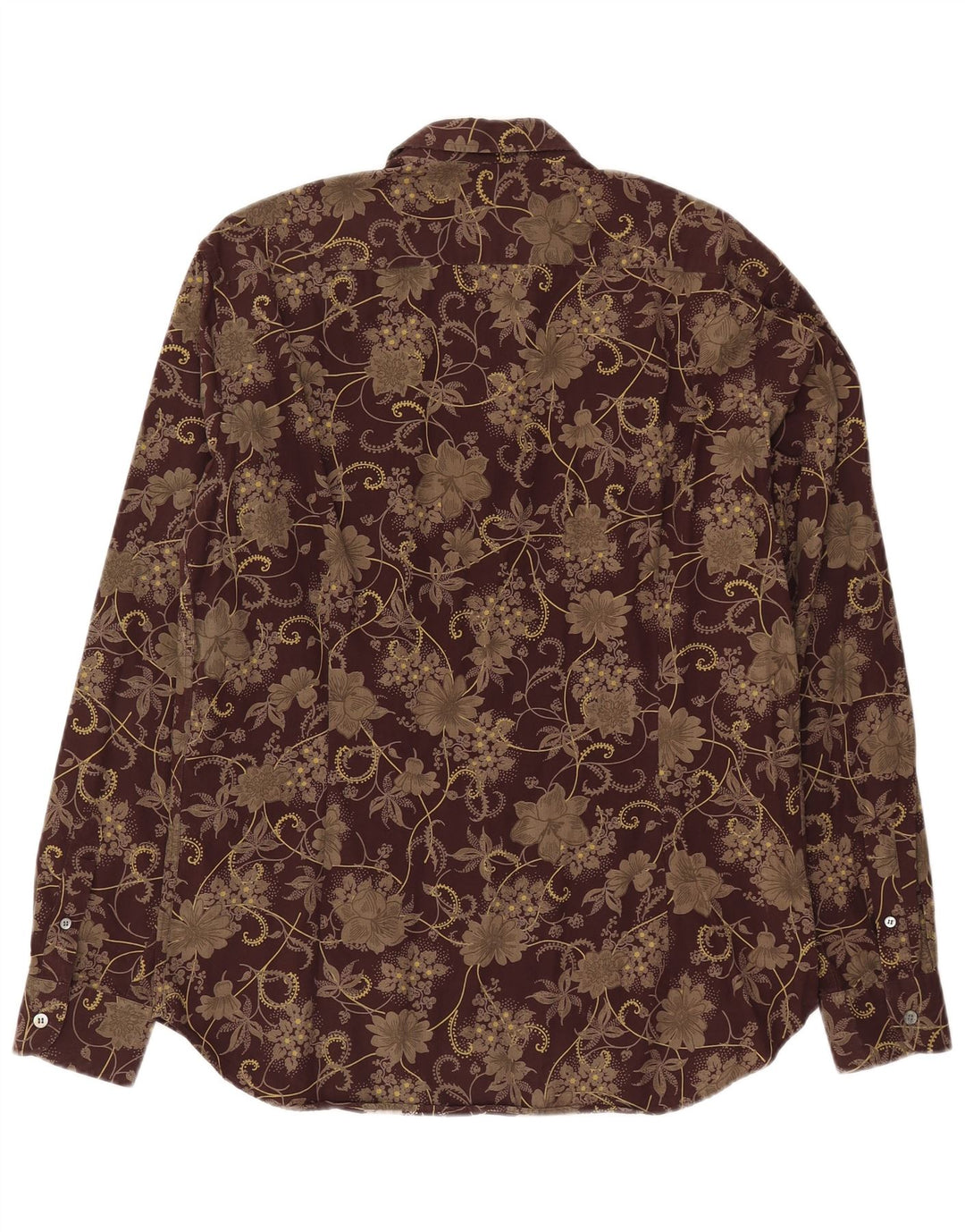 Ted Baker Camisa para hombre Talla 4 Grande Algodón floral marrón