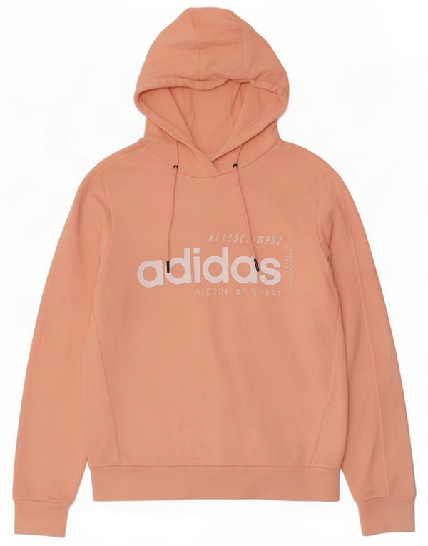 Jersey con capucha y gráfico Adidas para mujer Reino Unido 12/14 Algodón rosa medio