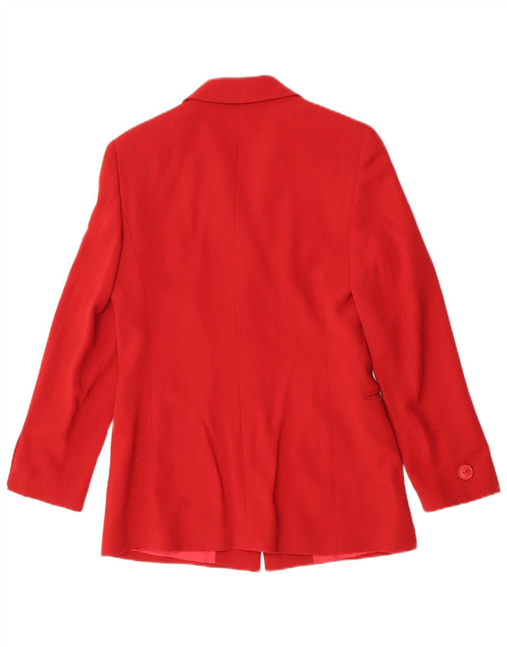 Max Mara Chaqueta Blazer de 3 Botones para Mujer UK 8 Small Red Wool