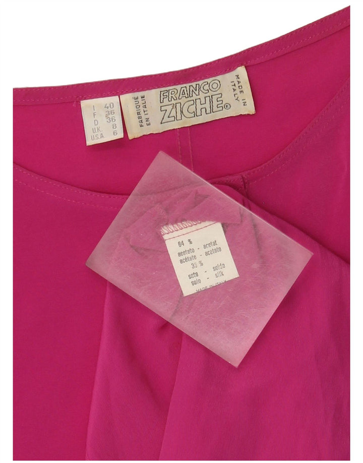 Franco Ziche Blusa extragrande para mujer Top UK 8 Small Acetato rosa