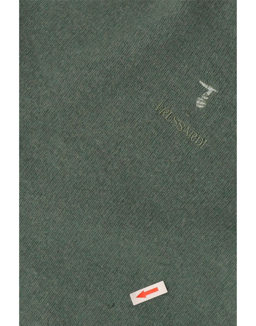Jersey Trussardi Hombre Con Cuello Vuelto De Lana Verde Medio