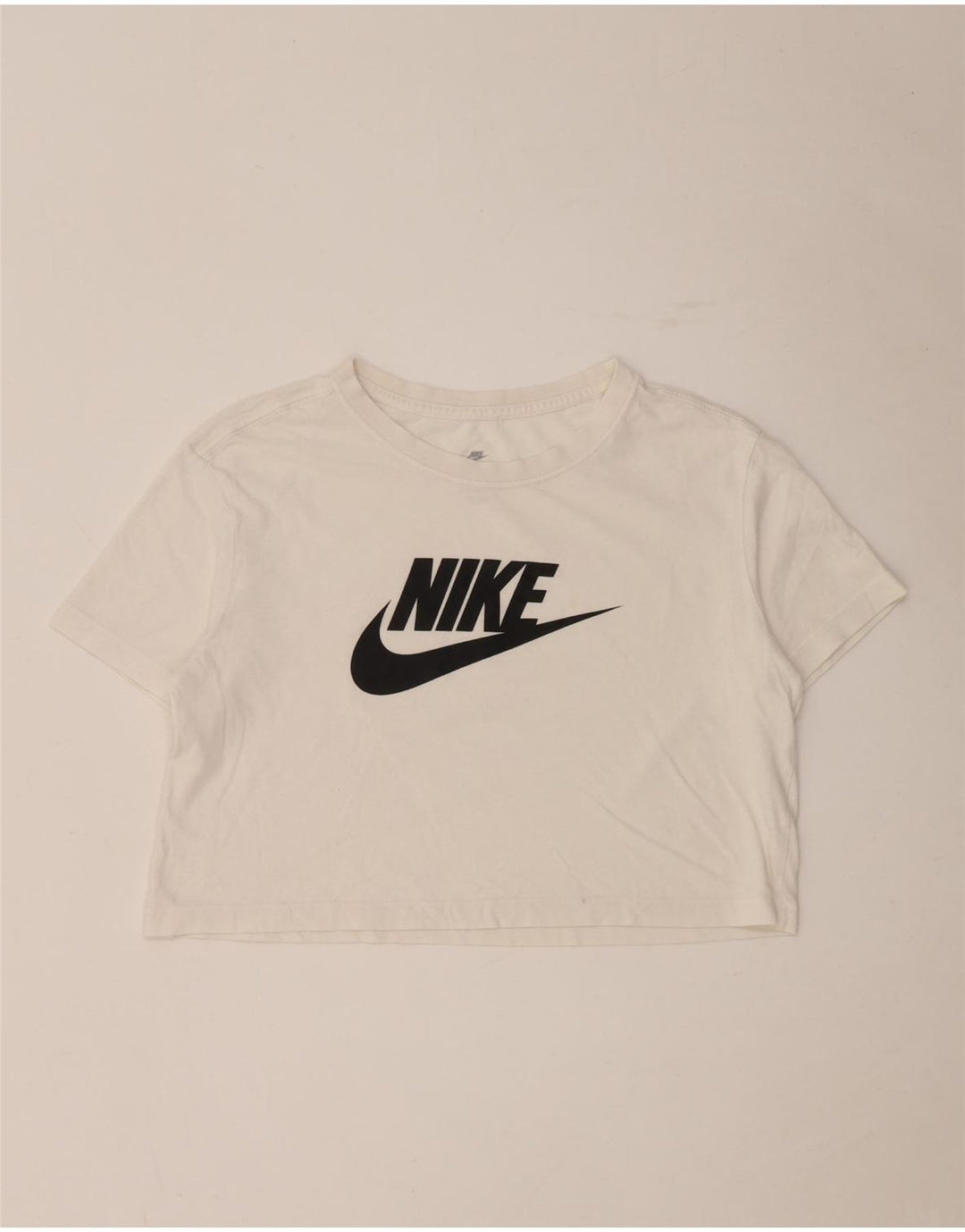 Nike Camiseta corta extragrande con gráfico para mujer UK 10 Small Off White