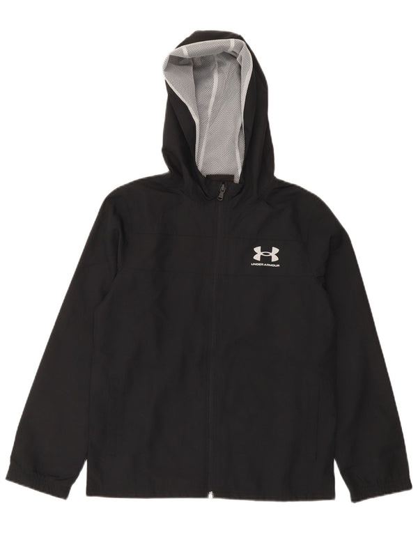 Under Armour Chaqueta impermeable con capucha para niños 9-10 años Mediana Negro Poliéster