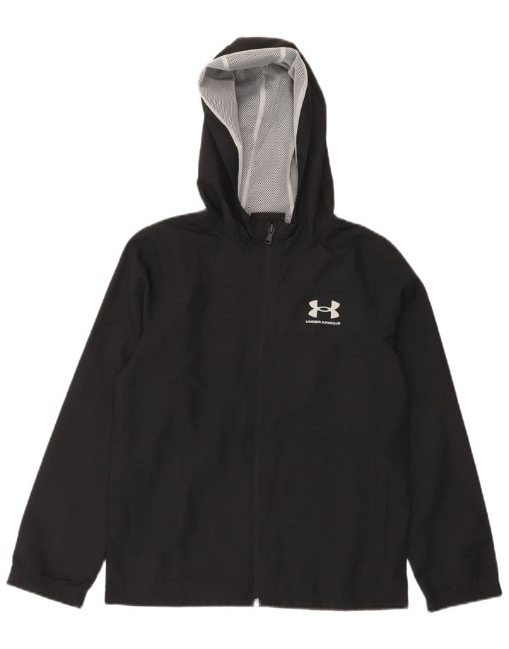 Under Armour Chaqueta impermeable con capucha para niños 9-10 años Mediana Negro Poliéster