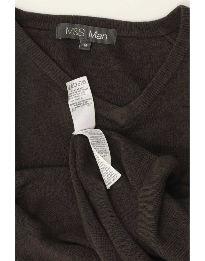Marks & Spencer Jersey con cuello en V para hombre Acrílico gris medio