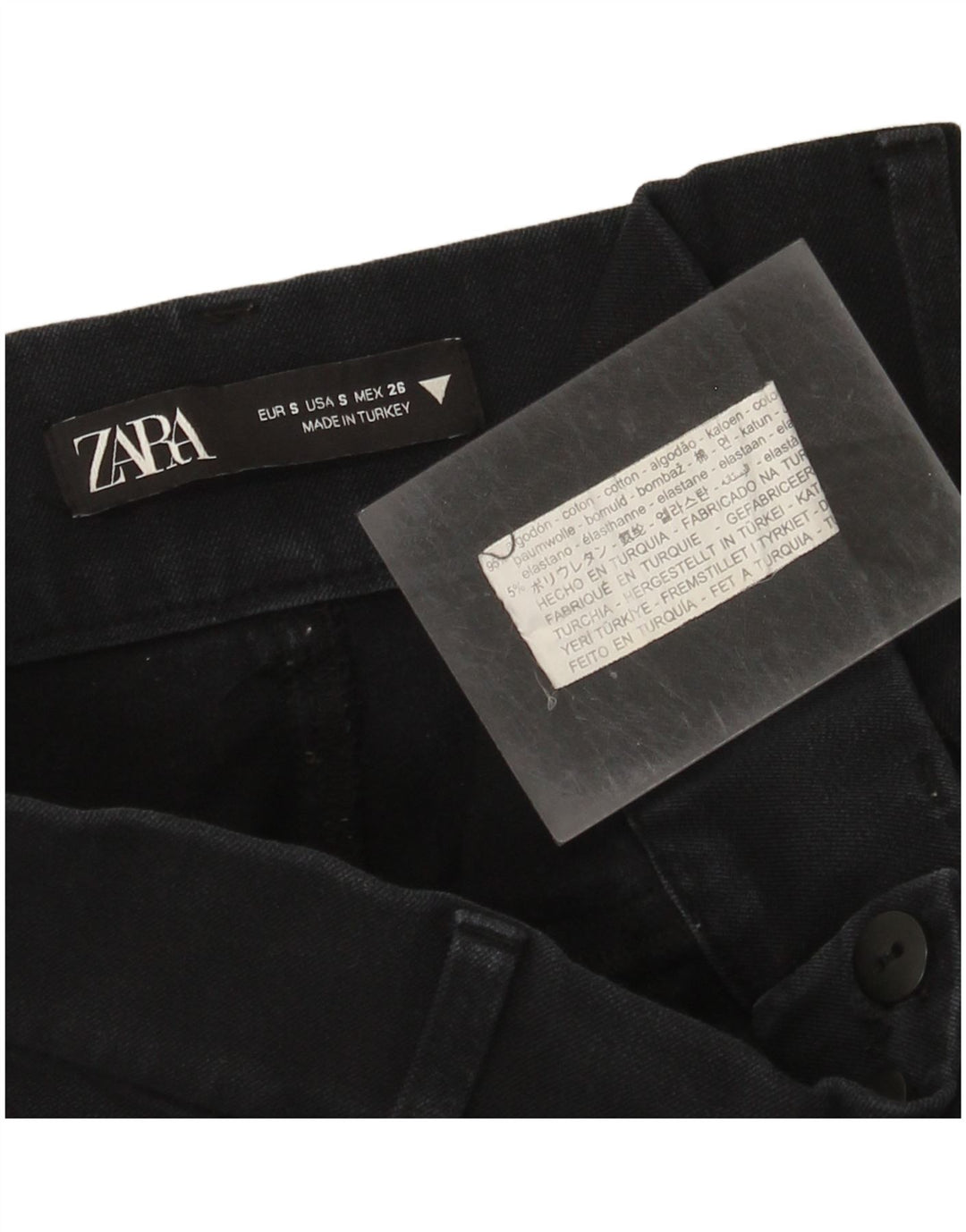 Zara Mujer Vaqueros Cortos Pequeños W26 L24 Algodón Azul Marino