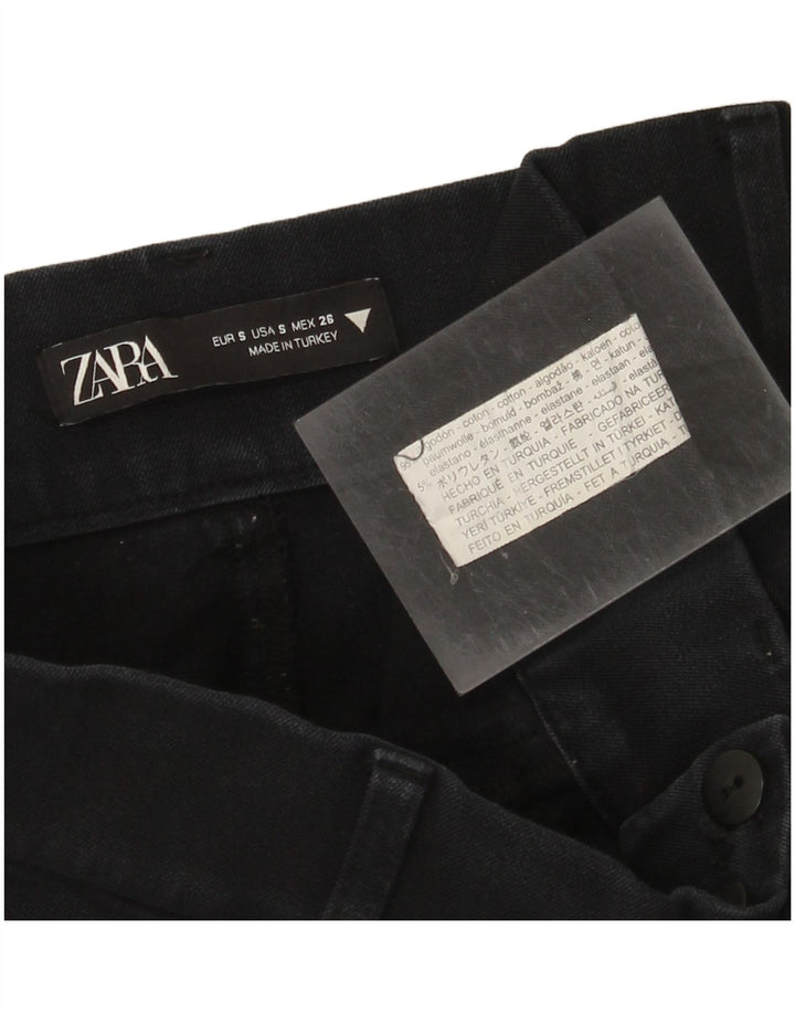 Zara Mujer Vaqueros Cortos Pequeños W26 L24 Algodón Azul Marino