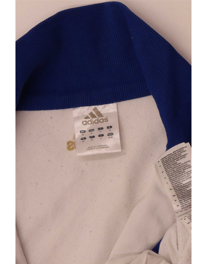 Adidas - Chaqueta de chándal para hombre, color blanco medio, algodón color block
