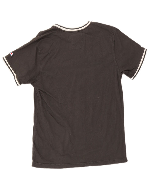 Champion Camiseta gráfica de la Universidad de Nueva York para hombre Top pequeño de algodón gris