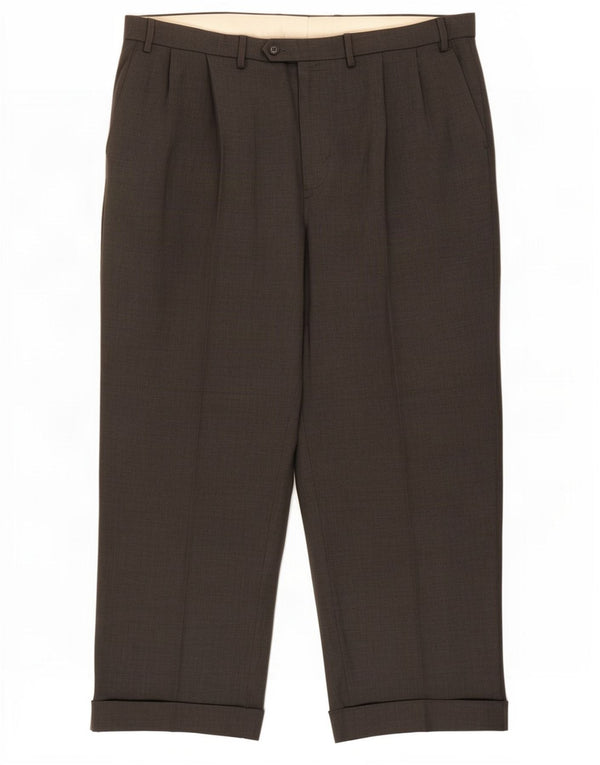 Marks & Spencer Pantalones casuales pegados para hombre W40 L29 Poliéster gris
