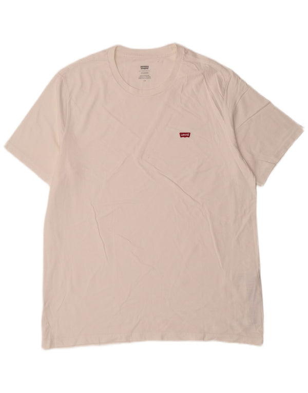 Levi's Camiseta estándar para hombre Top grande de algodón blanco