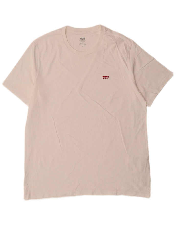 Levi's Camiseta estándar para hombre Top grande de algodón blanco